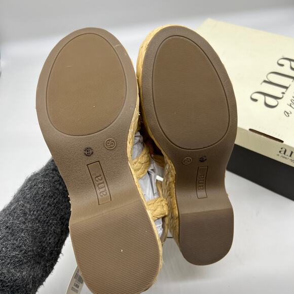 a.n.a Womens Merlin Wedge Sandals Brown Natural Size 9.5M - Picture 10 of 13